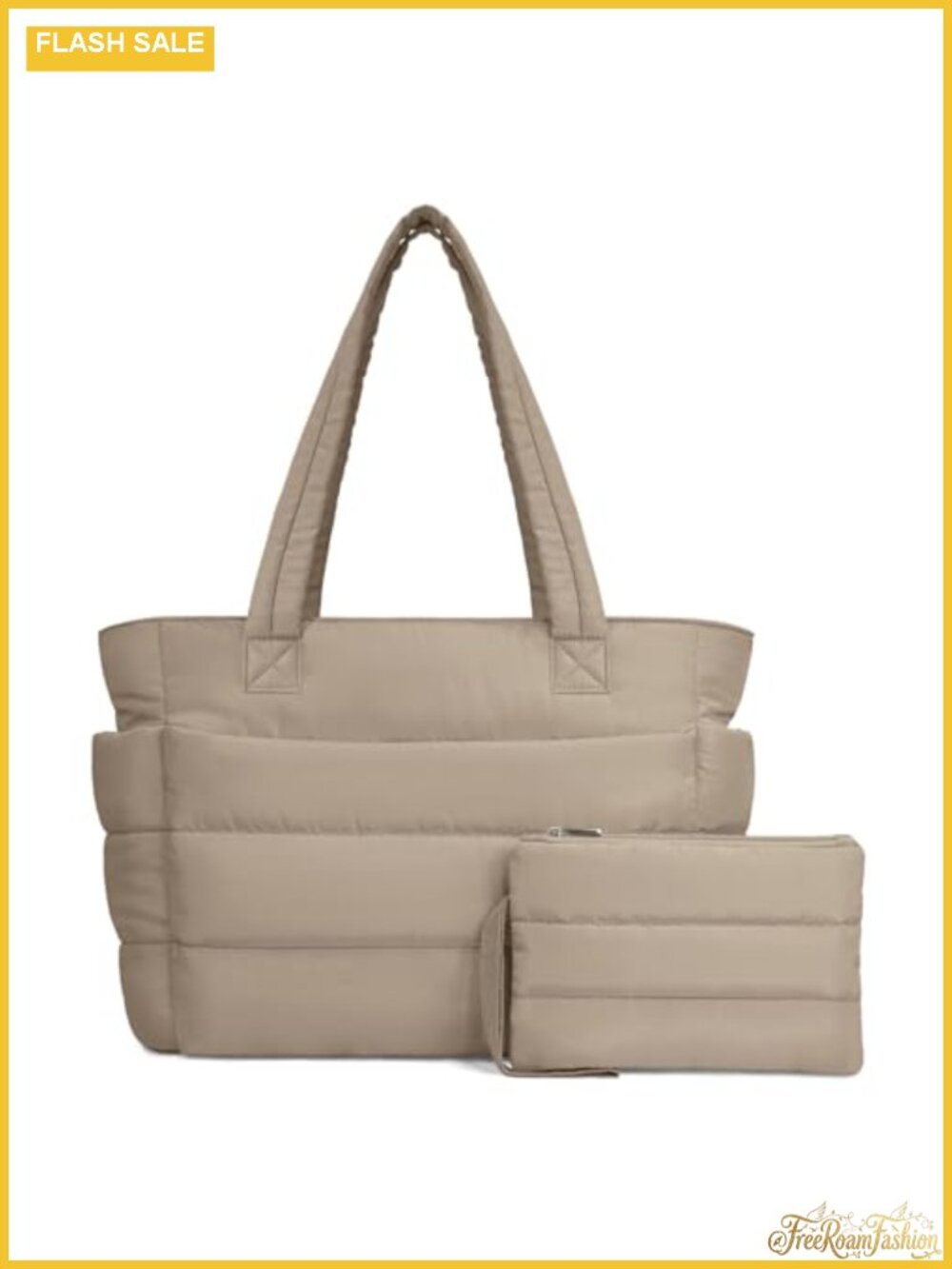 Puffer Tote Bag for Women Lightweight Quilted Shoulder Bag with Pockets Laptop